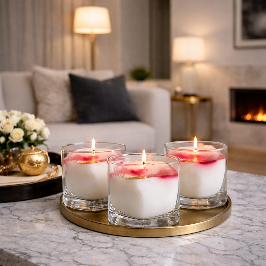 Crimson Veil – Wabi-Sabi Tumbler Pure Soy Wax Candle | Archaic