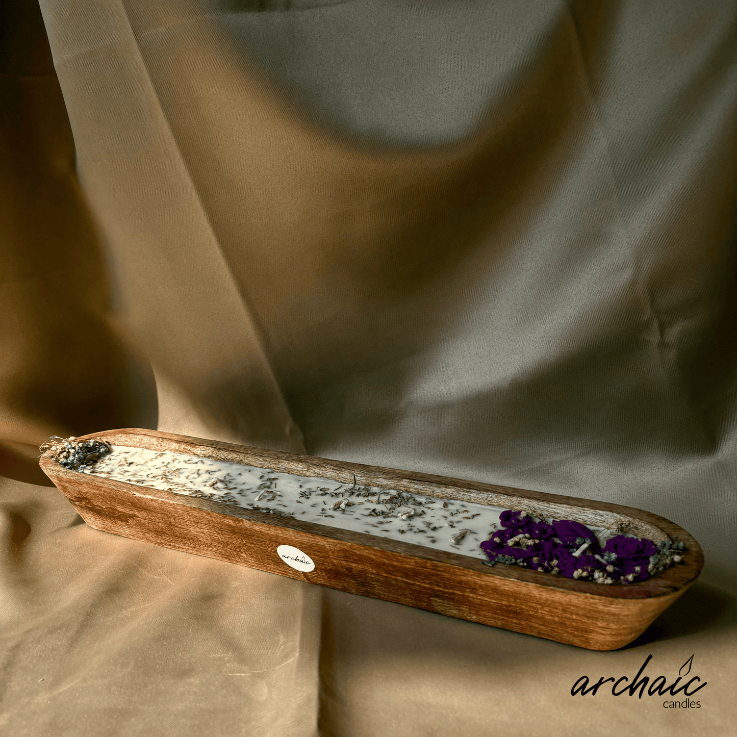 Purple Lavender Wooden Big Boat Candle| Amethyst Tide| Handcrafted Floral Soy Wax Candle