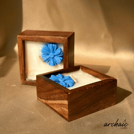 Square Shaped Red Flower Scent candle | Scarlet Square| Pure soy wax candles