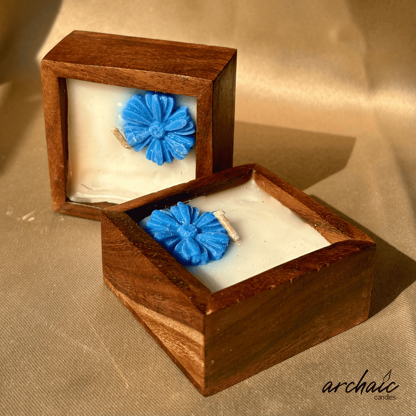 Square Shaped Red Flower Scent candle | Scarlet Square| Pure soy wax candles