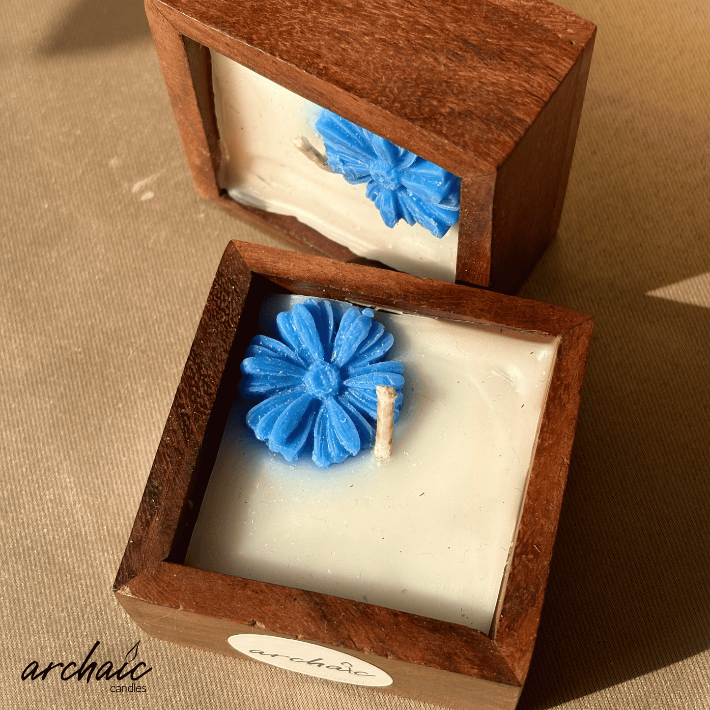 Square Shaped Red Flower Scent candle | Scarlet Square| Pure soy wax candles