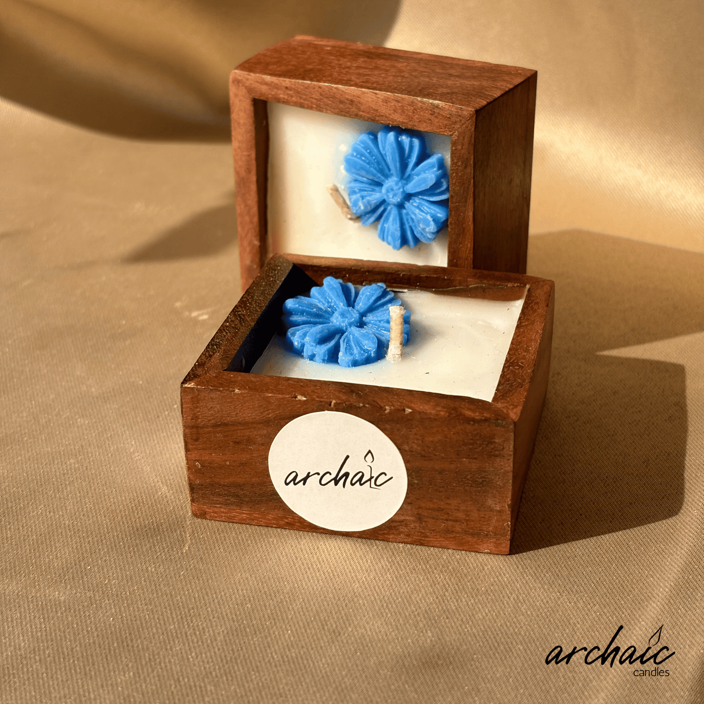 Square Shaped Red Flower Scent candle | Scarlet Square| Pure soy wax candles