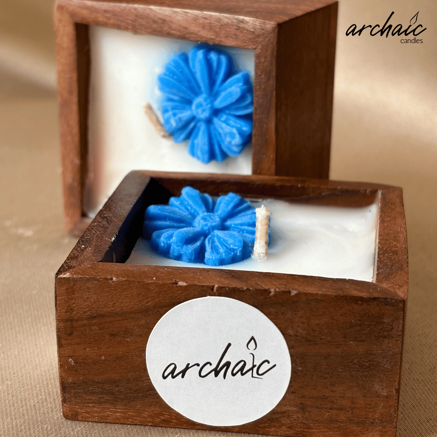 Square Shaped Red Flower Scent candle | Scarlet Square| Pure soy wax candles