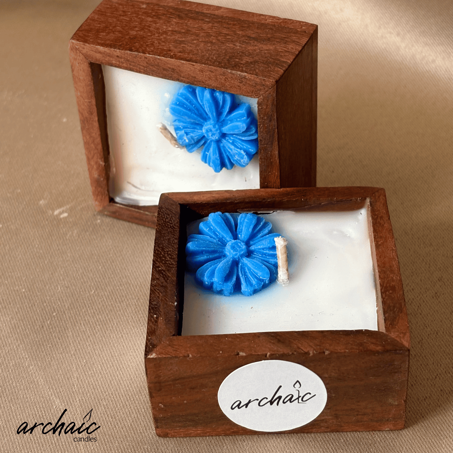 Square Shaped Red Flower Scent candle | Scarlet Square| Pure soy wax candles