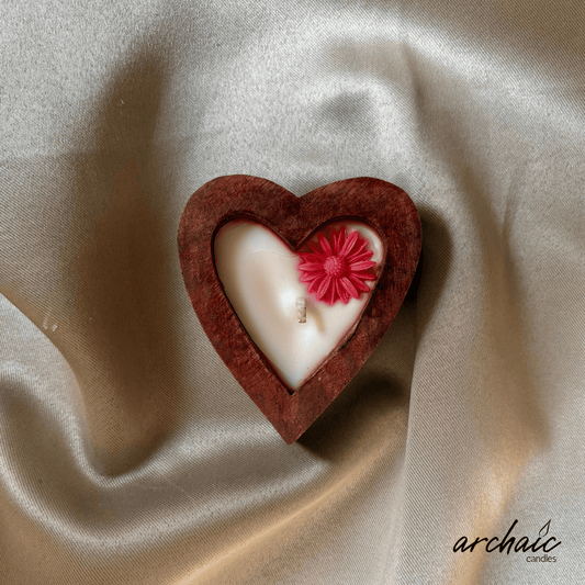Heart Shaped Red Flower Scent candle | Crimson Heart| Pure soy wax candles