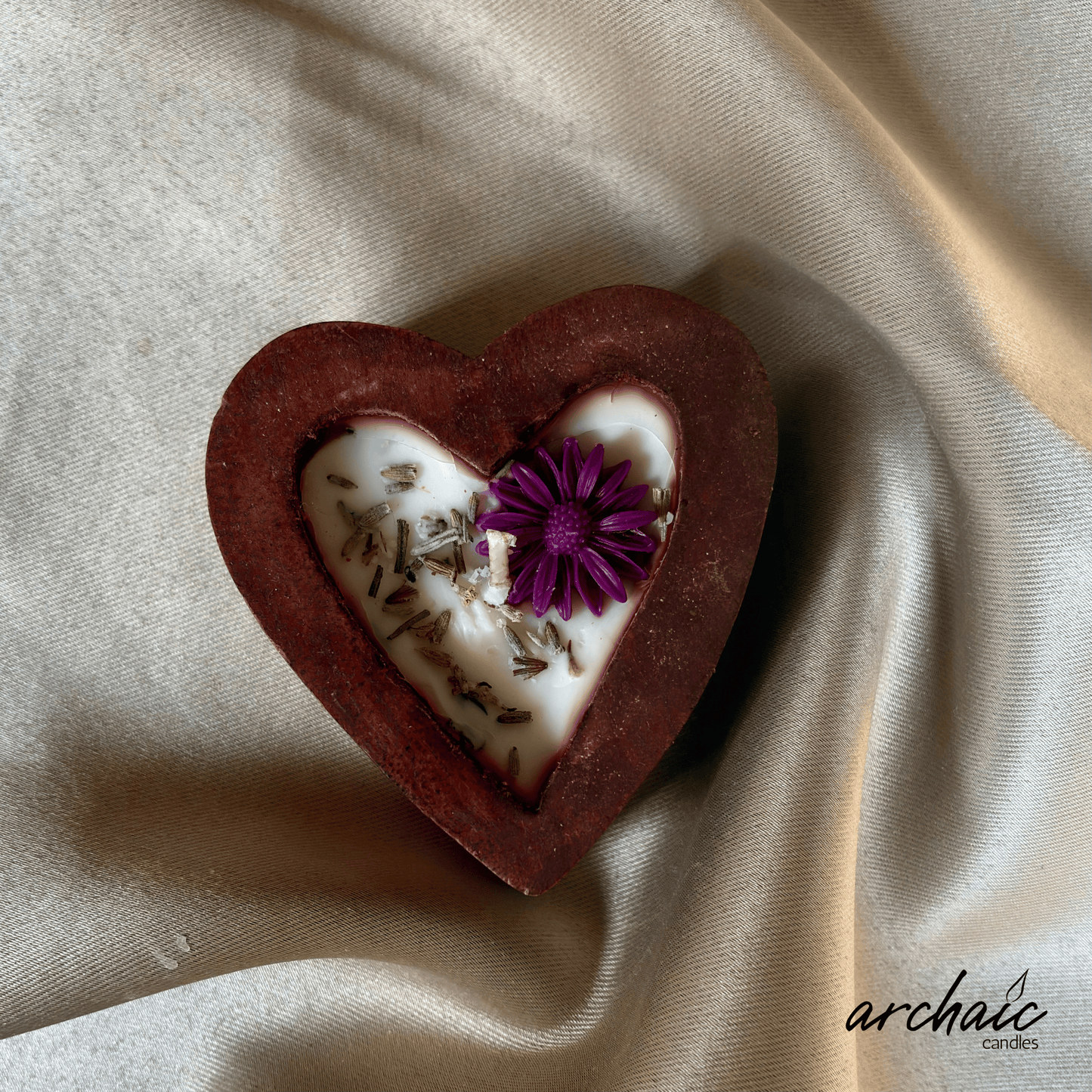 Heart Shaped Red Flower Scent candle | Crimson Heart| Pure soy wax candles
