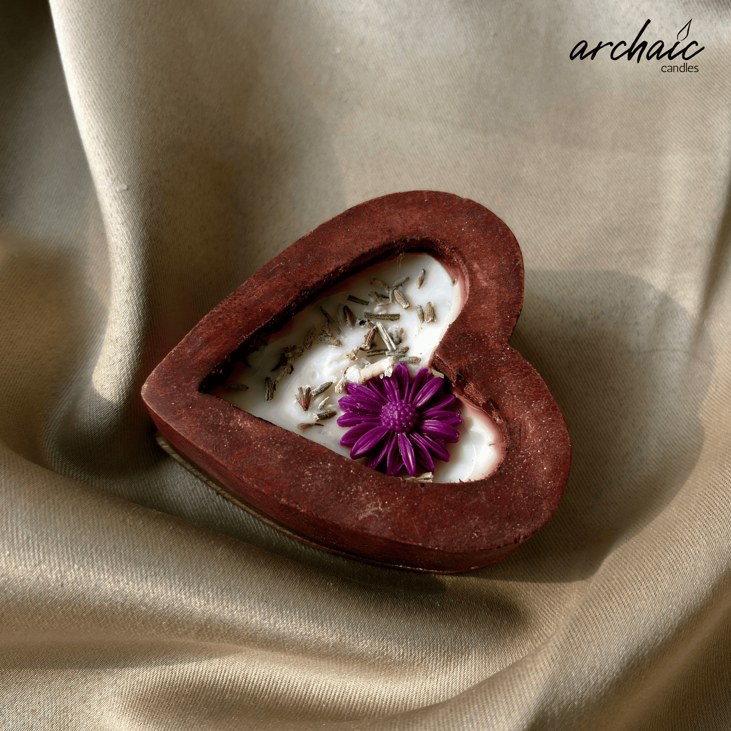 Heart Shaped Red Flower Scent candle | Crimson Heart| Pure soy wax candles