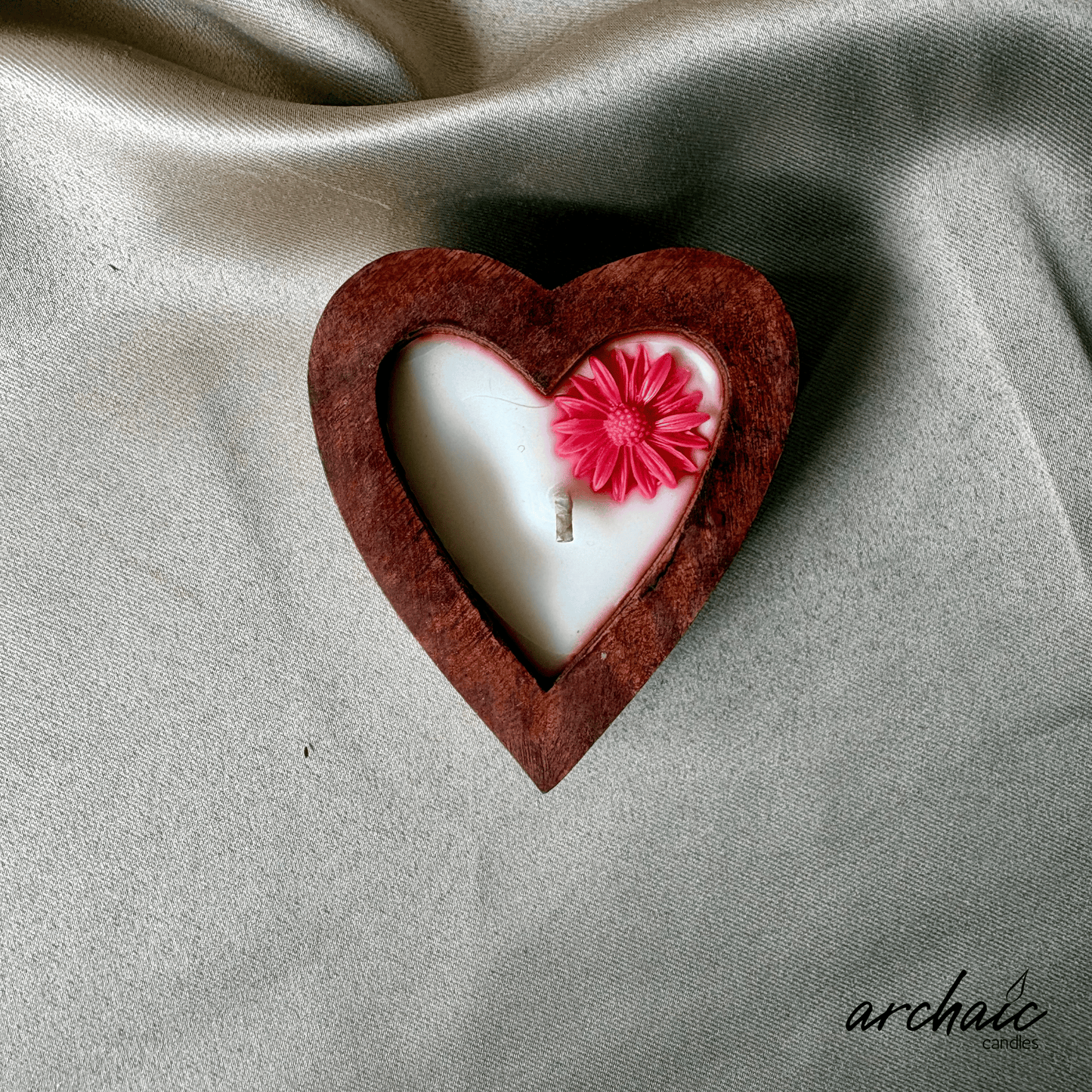Heart Shaped Red Flower Scent candle | Crimson Heart| Pure soy wax candles