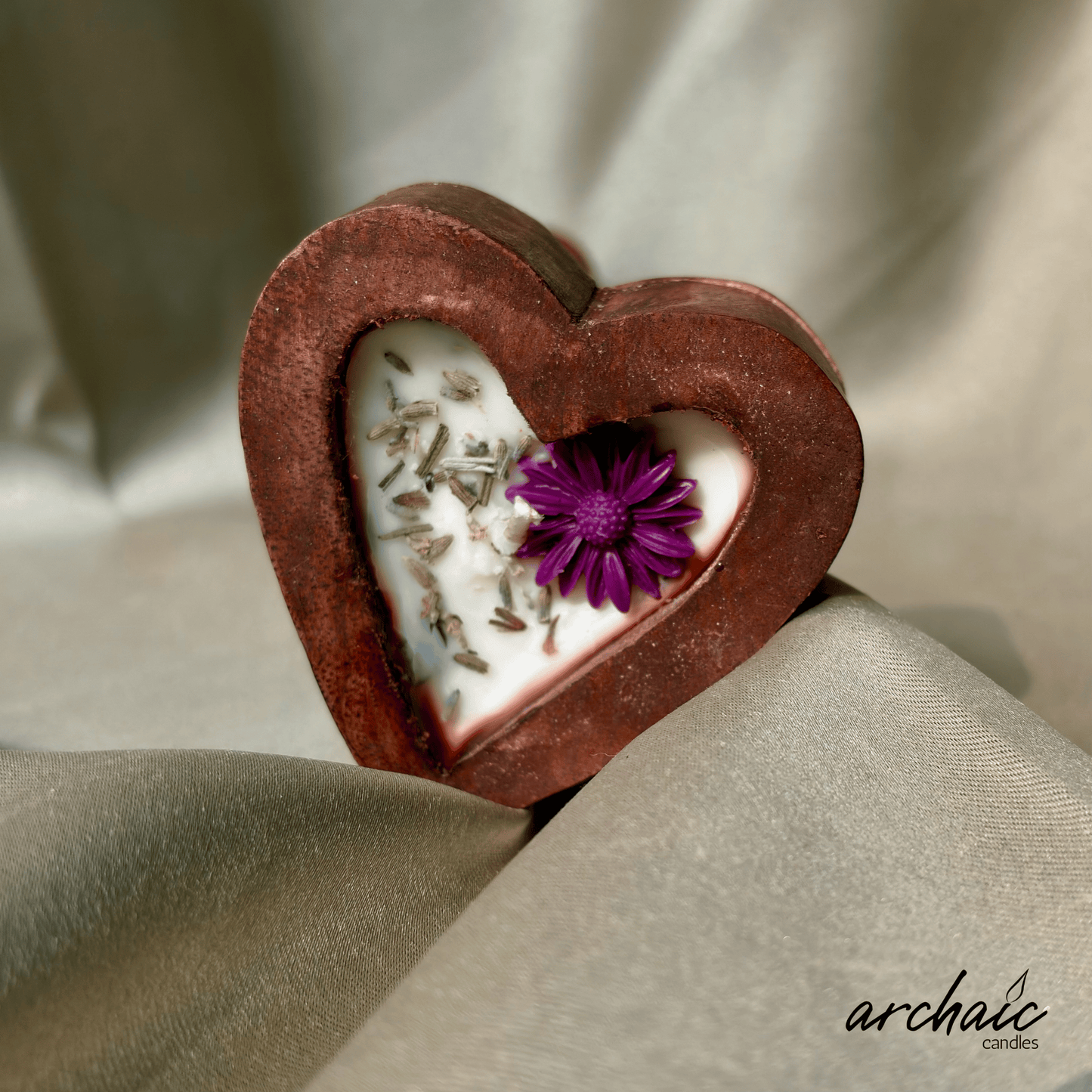 Heart Shaped Red Flower Scent candle | Crimson Heart| Pure soy wax candles