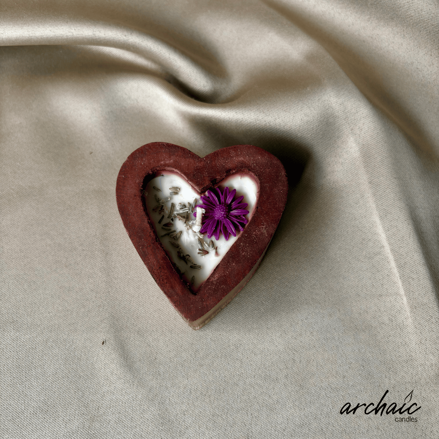 Heart Shaped Red Flower Scent candle | Crimson Heart| Pure soy wax candles