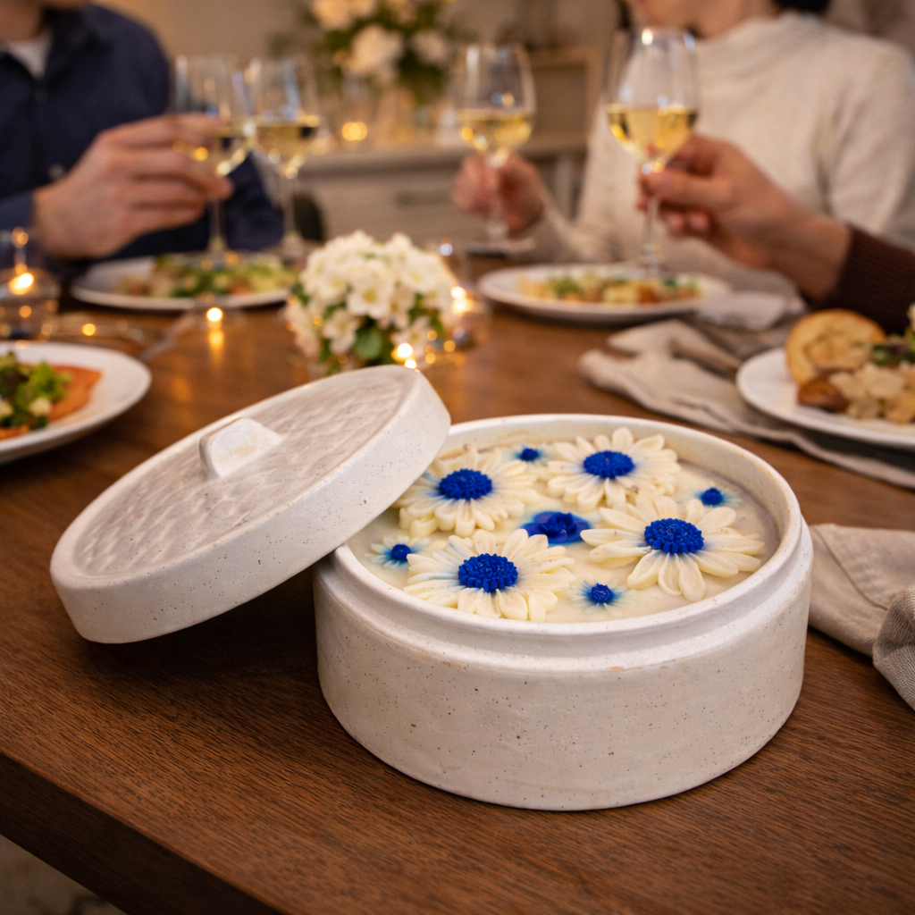 Blue Daisy Calm – Ceramic Vessel Soy Wax Candle | Archaic