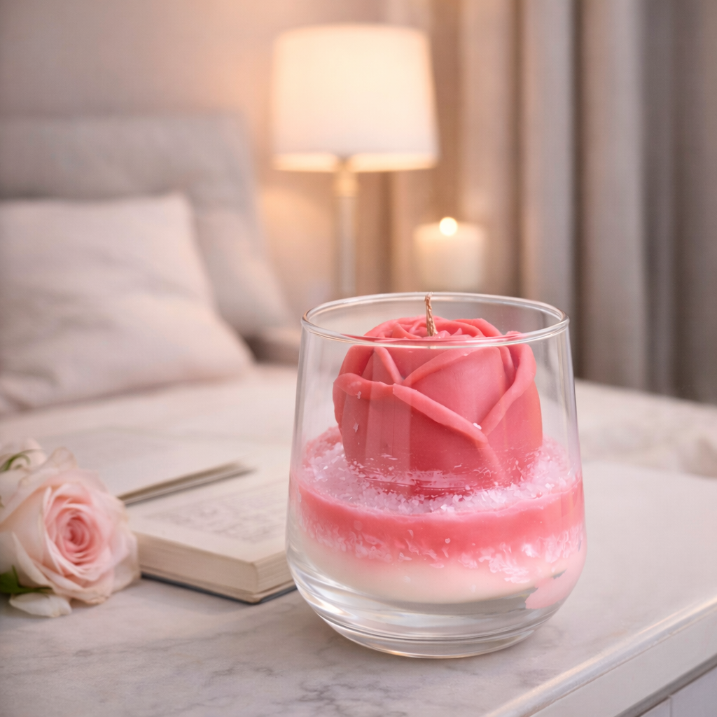 Petals & Curves – Glass Tumbler Pure Soy Wax Candle | Archaic