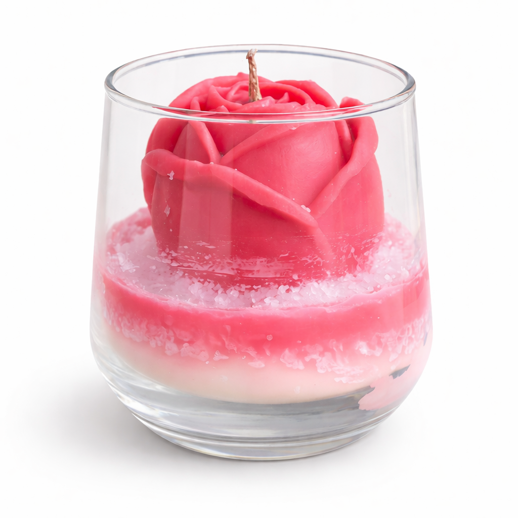 Petals & Curves – Glass Tumbler Pure Soy Wax Candle | Archaic